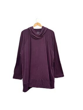 J Jill Fit Hooded Sweatshirt Burgundy Maroon Plus Size 3X Activewear Athleisure